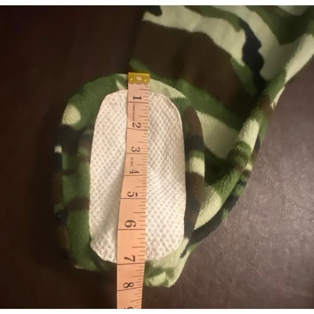 Big Feet Kids XS 5/6 Green Camo Fleece Footed Pajamas Sleeper Military Hunting